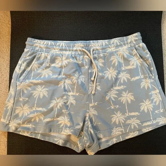Lou Grey Shorts Lou Grey Palm Tree Terry Drawstring Shorts W